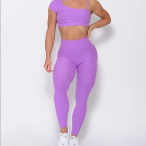 Light purple leggings. Scrunch on booty!